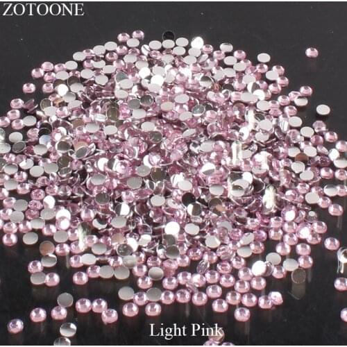 ZOTOONE FlatBack Resin Rhinestones Strass Applique DIY Mobile Phone Nail Art Non HotFix Light Pink Stones For Clothes Decoration