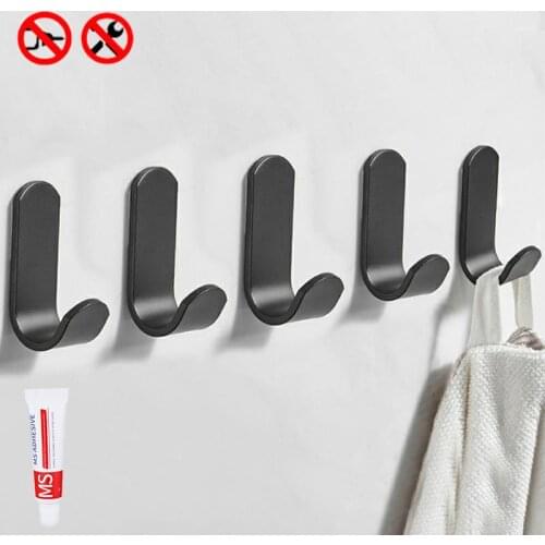 1pcs Wall Mounted Towel Hook For Bathroom Coat Hook Rustproof Hook Hanger Hardware Hook