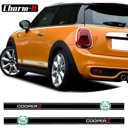 2pcs Car Styling Side Skirt Stickers Stripes 60 years Decal for Mini CooperS JCW One F57 F55 F56 Clubman F54 Countryman F60