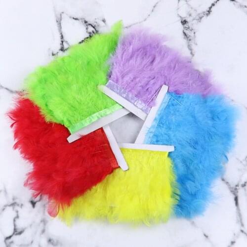 2 Yard/lot Fluffy Marabou Feather Ribbon Trims 8-10 CM Craft Wedding Party Dress Decoration Accessories Wholsale 2 Yards