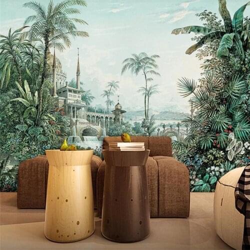 Custom 3D wallpaper mural hand-painted tropical rain forest style living room bedroom view background wall decoration wallpaper