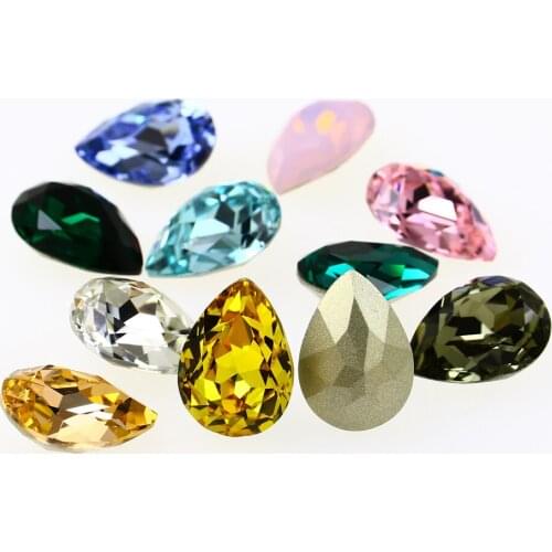 Teardrop Crystal Rhinestones Crystals and glass strass rhinestone applique nails art decorations for clothes needlework dress