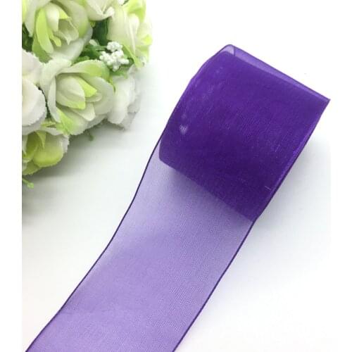 5 Yards/Lot 1-1/2" (38mm) Purple Organza Ribbon Bow Hair Wedding Decoration Lace Crafts