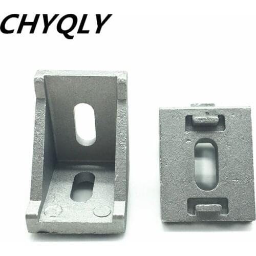 50pcs/lots 3030 corner fitting angle aluminum 35 x 35 L connector bracket fastener match use 3030 industrial aluminum profile