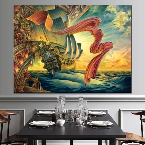 5D DIY Abstract ship Painting Art Full Square Round Diamond Embroidery Diamond Painting Cross Stitch mosaic home gift