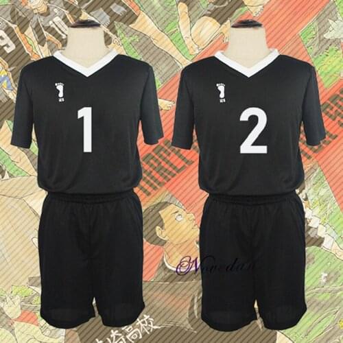 Anime Haikyuu High School Cosplay Costume Two Piece Set V-Neck T-shirt + Pant Shoyo Hinata Volleyball Sports Oversize Clothes