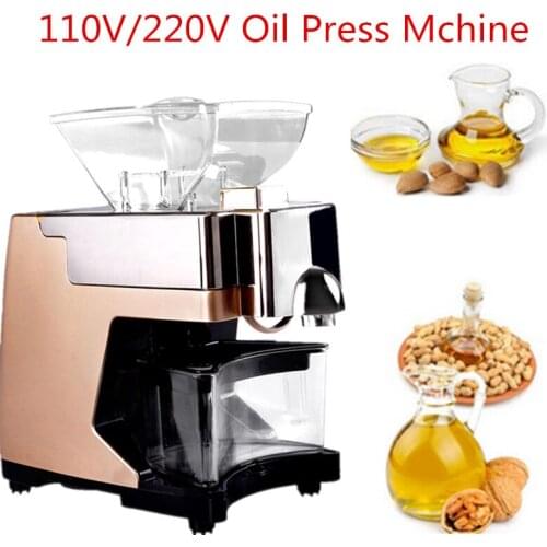 Full Automatic Nut Grape Seed Oil Expeller Cold Hot Press Machine Oil Extractor Dispenser 550W Canola Oil Press Machine