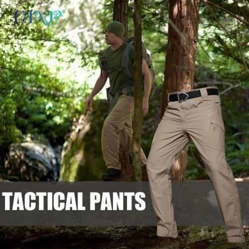 Spring Mens Cargo Pants Quick Dry Thin Tactical Multi Pocket Elastic Waist Military Trousers Autumn Male Casual Slim Fit Pants