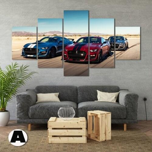 HD Printed Mustang Racing Car American Muscle Car Poster Canvas Painting Room Decoration Wall Art for Living Room Home Decor