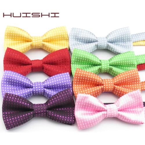HUISHI 2019 Fashion Kids Formal Bow Tie Kids Children Classical Dot Bowties Candy Color Butterfly Wedding Party Tuxedo Bowties