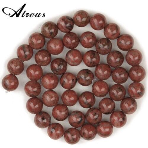 Sesame Red Stone New Natural Stone Beads Shiny Round Beads For Jewelry Making 4/6/8/10mm Jadeite DIY Bracelets Necklace