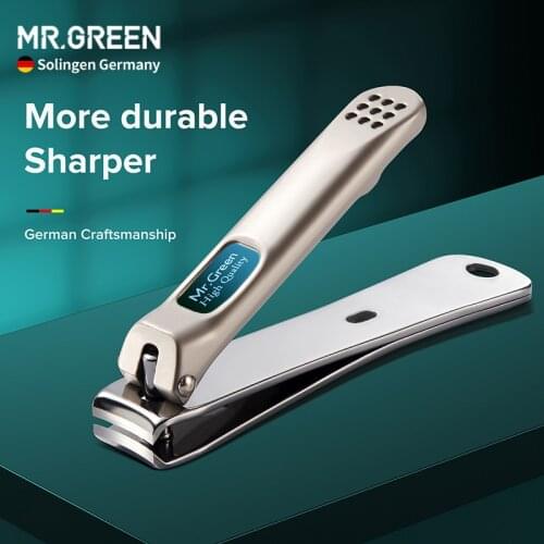 MR.GREEN Nail Clippers Cutter Stainless Steel Manicure Pedicure Scissor Nail Clipper Thick Hard Toenail Scissors Tools Two Sizes