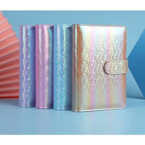 Macaron Dazzling Color A6/A5 PU Leather DIY Binder Notebook Cover Diary Schedule Planner Bullet Cover School Stationery