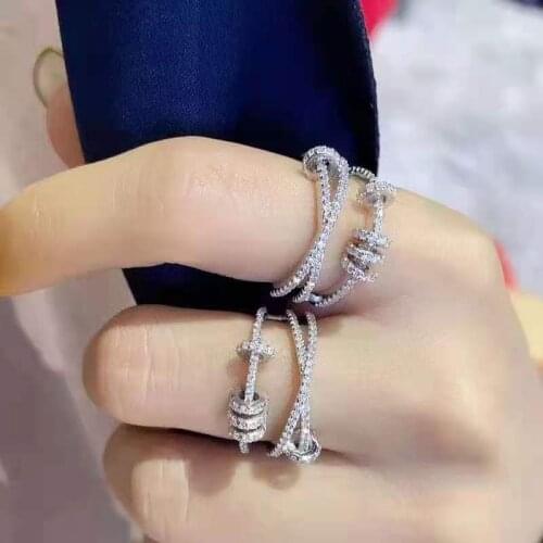 Cute Big Bulk Rings For Women Adjustable Cubic Zirconia Teen Girls Tiktok Vintage Finger Matching Fashion Jewelry Free Shipping
