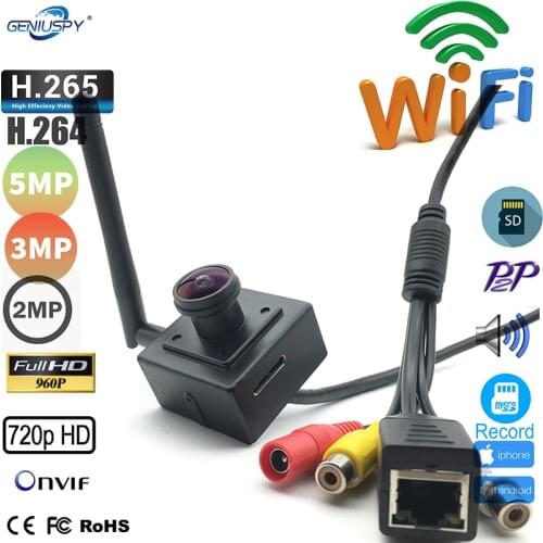 1MP 1.3MP 2M 3MP 5MP Fisheye 175 Degree Small Mini IP Camera Wifi Wireless CCTV Network Cam Audio Input& Output SD Card Slot P2P