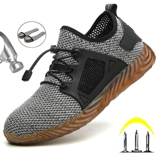Fashion Ryder Shoes Breathable Work Sneakers Male Steel Toe Shoes Puncture-Proof Safety Boots Men Protective Shoes Footwear Men