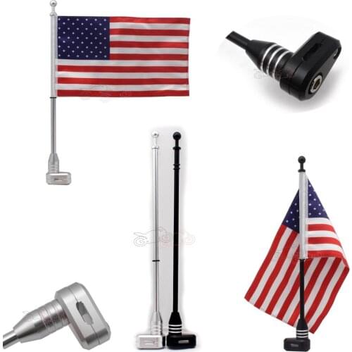 Motor Aluminum Luggage Rack Antenna Vertical United Sates Flagpole For Honda Goldwing GL1800 GL1500 GL1200 01-11 Harley Touring