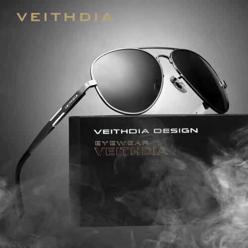 VEITHDIA Brand Vintage Pilot Sunglasses Men Polarized Lens Males Sun Glasses Eyeglasses gafas oculos de sol masculino VT6695