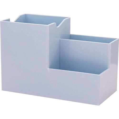 Desk Pencil Organizer Storage Case Desktop Pen Holder Multi-Function Plastic Box Mobile Phone Bracket Office School