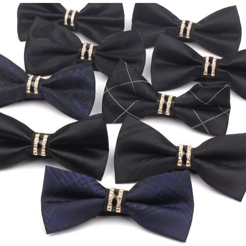 New Boutique Hollow Metal Decoration Bow Tie For Wedding Groom Men Neck Wear Butterfly Black Bowtie Cravat Male Bow ties Party