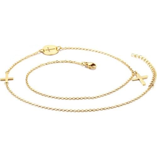 New simple titanium steel cross accessory necklace