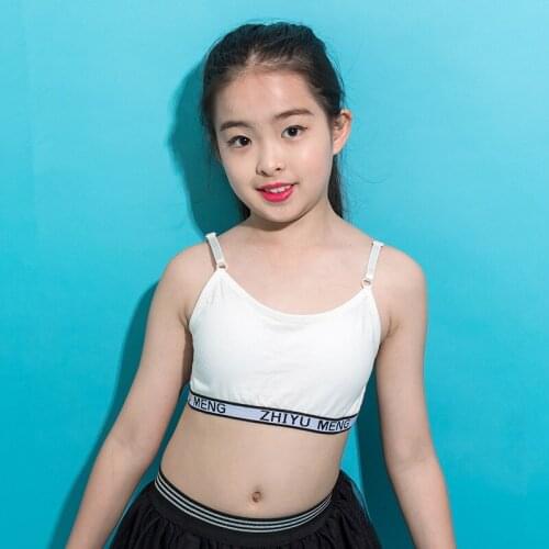 6pcs/Lot Solid Fasteners Bras Girls Cotton Childrens Girls Top Vest Student Underwear Set