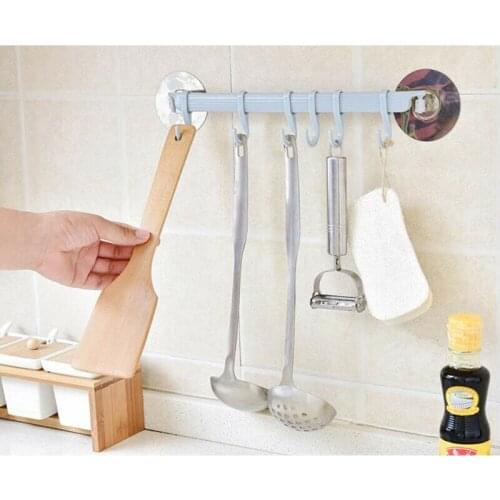 Plastic Coat Robe Hat Clothes Wall Mount Hanger Towel Rack 6 Hooks Decoration Storage Holders