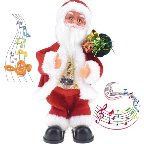 Christmas Decorations for Home Creative Santa Back Gift Bag with Music Electric Toys Santa Belly Belt Lamp Children Gift Toy