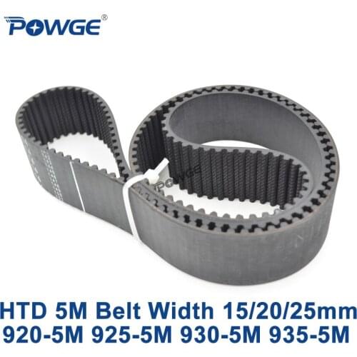 POWGE HTD 5M synchronous belt C=920/925/930/935 width 15/20/25mm Teeth 184 185 186 187 HTD5M Timing Belt 920-5M 930-5M 935-5M