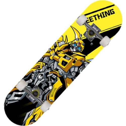 BZ Double Rocker Skateboards 80cm/31.5in Abec-7 Bearing Complete Standard Skate 95A PU Shock Absorption Maple Skateboard hb0507