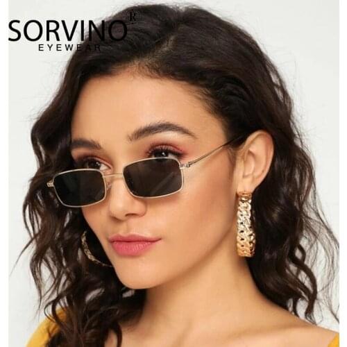 SORVINO 2020 Fashion Small Square Sunglasses Personality Colorful Tide Metal Frame Sun Glasses For Women Men Gafas De Sol Mujer