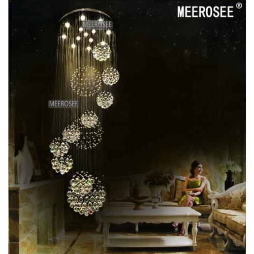 Modern Large Crystal Chandelier Light Fixture for Lobby, staircase, stairs, foyer Long spiral Crystal Light lustre ceiling lamp
