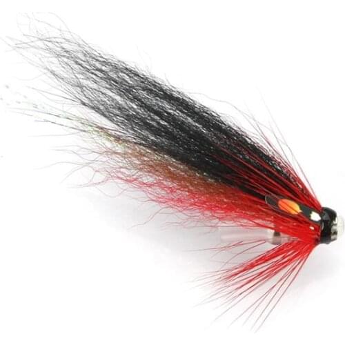 Black Red Loop Bottle Tube Fly Salmon Sea Trout Flies (8-pack)