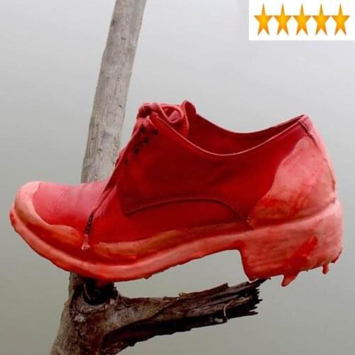 Lace High Quality Vintage Male Up Genuine Leather Personality Panelled Pointed Toe Mens Thick Bottom Casual Cowhide Shoes