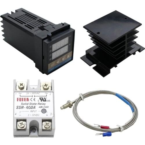 REX-C100 Digital RKC PID Thermostat Temperature Controller digital REX-C100/ 40A SSR Relay/K Thermocouple Probe/heat sink