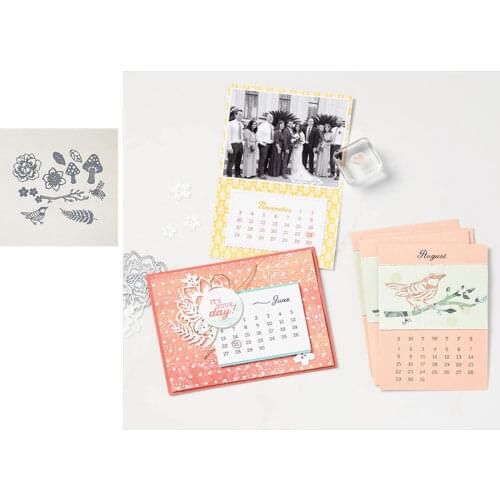 Spring scenery bird mushroom cutting dies & stamps scrapbook dariy decoration stencil embossing template diy greeting card gift