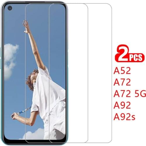 Tempered glass screen protector for oppo a52 a72 5g a92 a92s case cover coque on a 52 72 92 s 92s 52a 72a 92a oppoa52 oppoa72