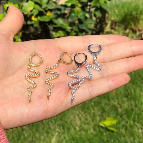 Womens Earrings Fashion Long Serpentine Snake Shaped Tassel Stud Earrings for Womens Punk ZC Animal Hoop Earrings Jewelry Gift