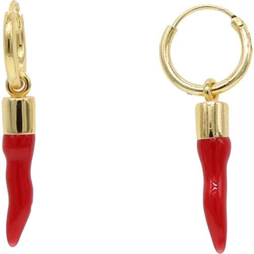 2021 summer new chili pepper charm drop earring Gold metal fashion lovely girl women ear jewelry