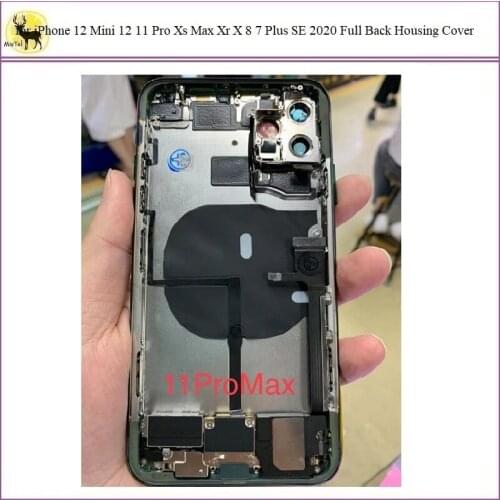 1Pc for iphone 11pro max back housing Full assembly Back Glass Battery Cover Middle Frame Chassis with Flex Cable for iPhone 11
