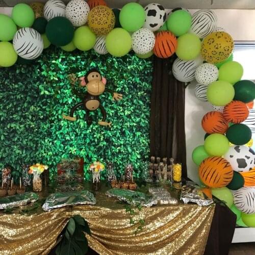 100Pcs/Set Jungle Safari Balloons Garland Arch Kit Baby Shower Supplies Latex Printed Animal Balloons Birthday Party Decoration