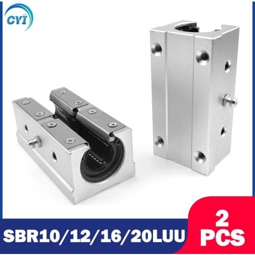2pcs/lot SBR10LUU SBR12LUU SBR16LUU SBR20LUU linear Ball Bearing Block open type CNC Router SBR linear guide