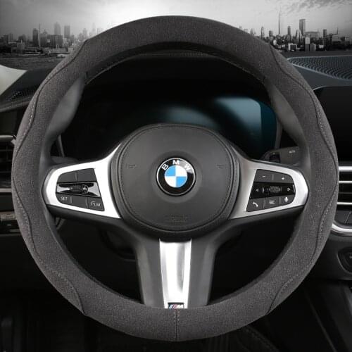 38CM Suede Cow Leather Car Steering Wheel Cover for BMW X1 X2 X3 X4 E84 F84 F39 E83 F25 G01 F97 F26 G02 F98 Auto Accessories