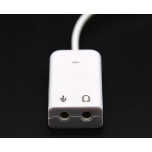 3D White 2.0 Virtual 7.1 Channel External USB Audio Sound Card Adapter Sound Cards For Laptop PC Mac With Cable