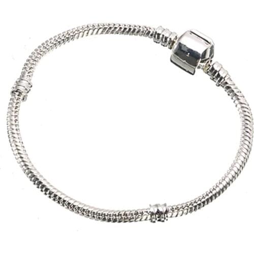 17-22cm Silver Plated Bracelets Bangle High Quality Snake Chain Link Bracelet Charm Jewelry For Women DIY Jewelry Making