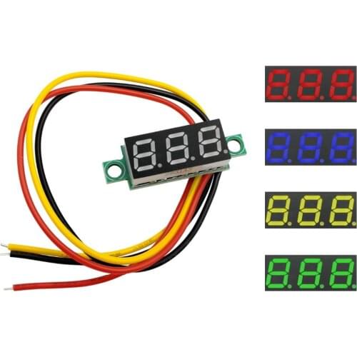 0-100V DC LED Digital Voltmeter 0.28 inch Voltage Meter Auto Car Mobile Power Voltage Tester Detector 12V Red Green Blue Yellow