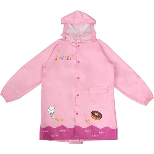 Kids Raincoat Hooded Boy Girl Cartoon Rain Poncho Rain Coat Children Rainwear Block Wind and Rain for Age 6-12Y