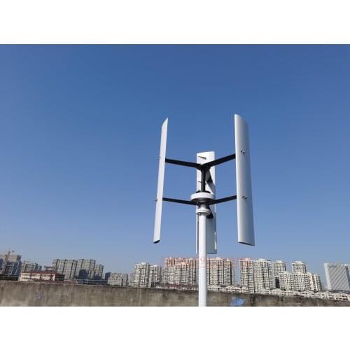 Home Roof 400W Permanent Magnet Vertical Axis 12V/24V Wind Turbine Generator With Wind Solar Hybrid Charge Controller