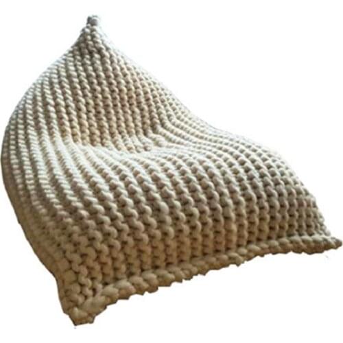 Dropshipping Nordic Style Tatami Lazy Sofa Chair Coat Hand-woven Color Beanbag Cover For Children Room Decoration