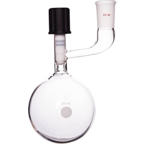 Solvent Storage Bottle Capacity 500ml Mill 24/40 Joints , Valve Size 0-8mm